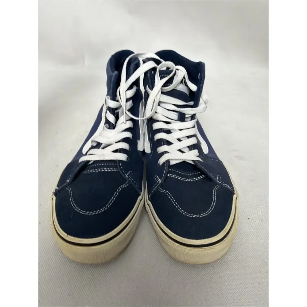 Vans Filmore SK8 Hi Mens Shoes Size 8 Navy Blue Canvas Suede High Top Skate